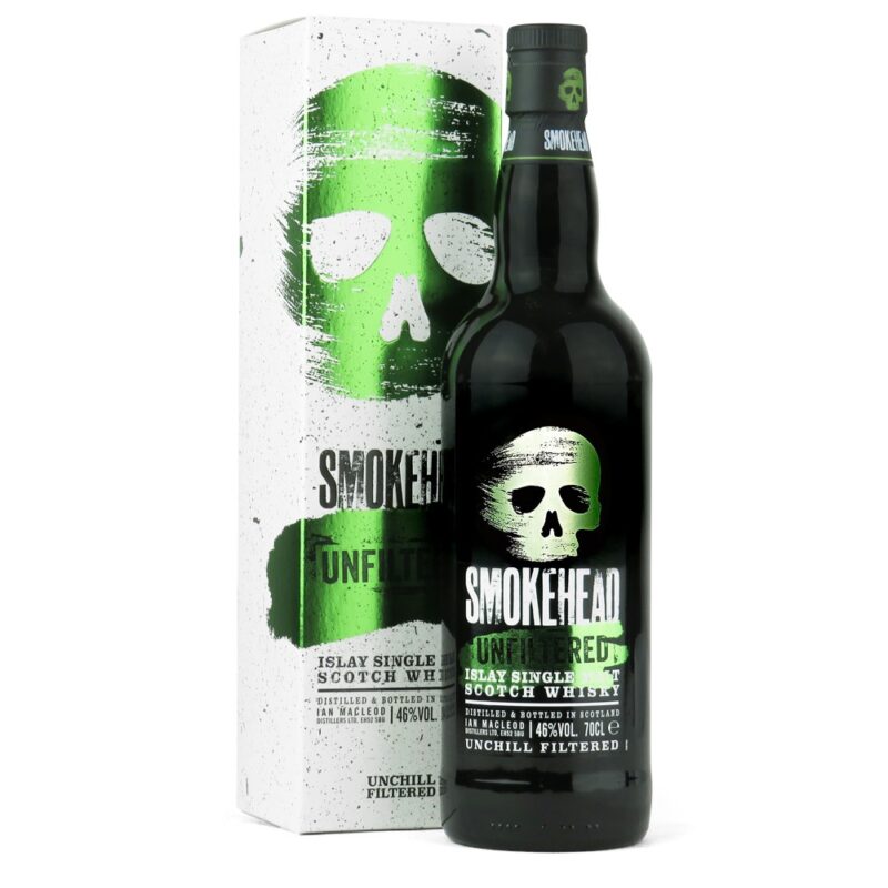 smokehead unfiltered islay single malt scotch whisky