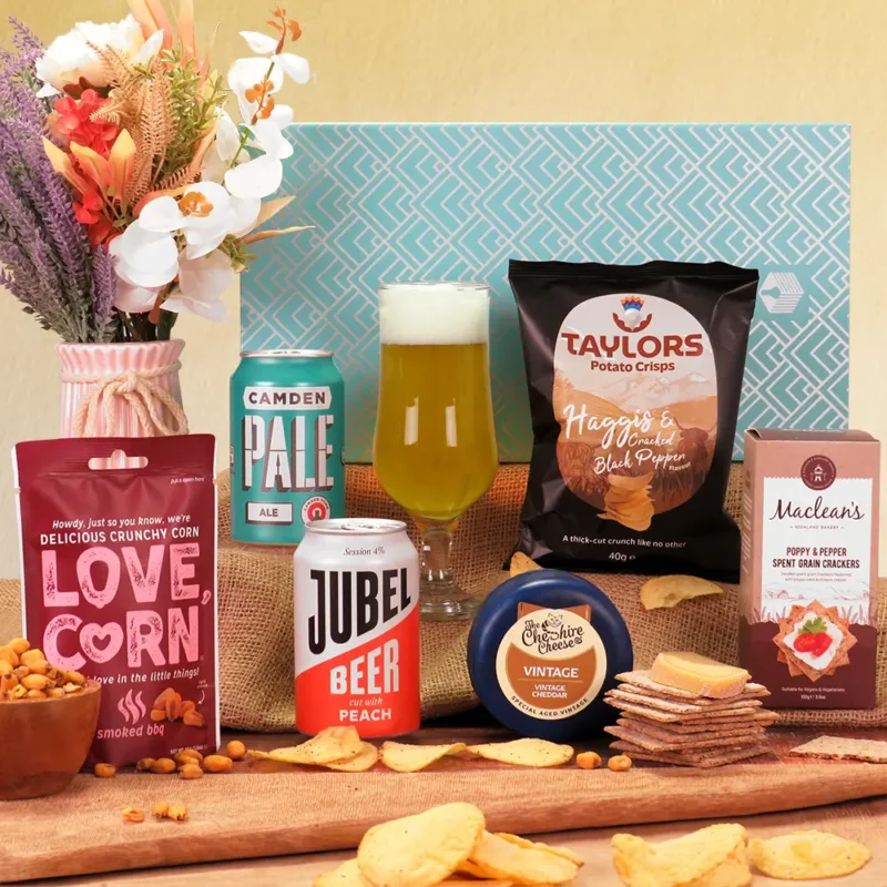 craft beer and cheese gift hamper