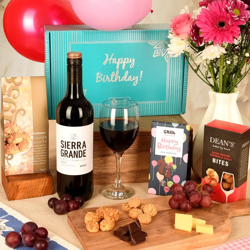 happy birthday red wine hamper